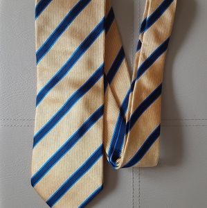 Burberry London Silk Tie Golden Yellow & Blue
